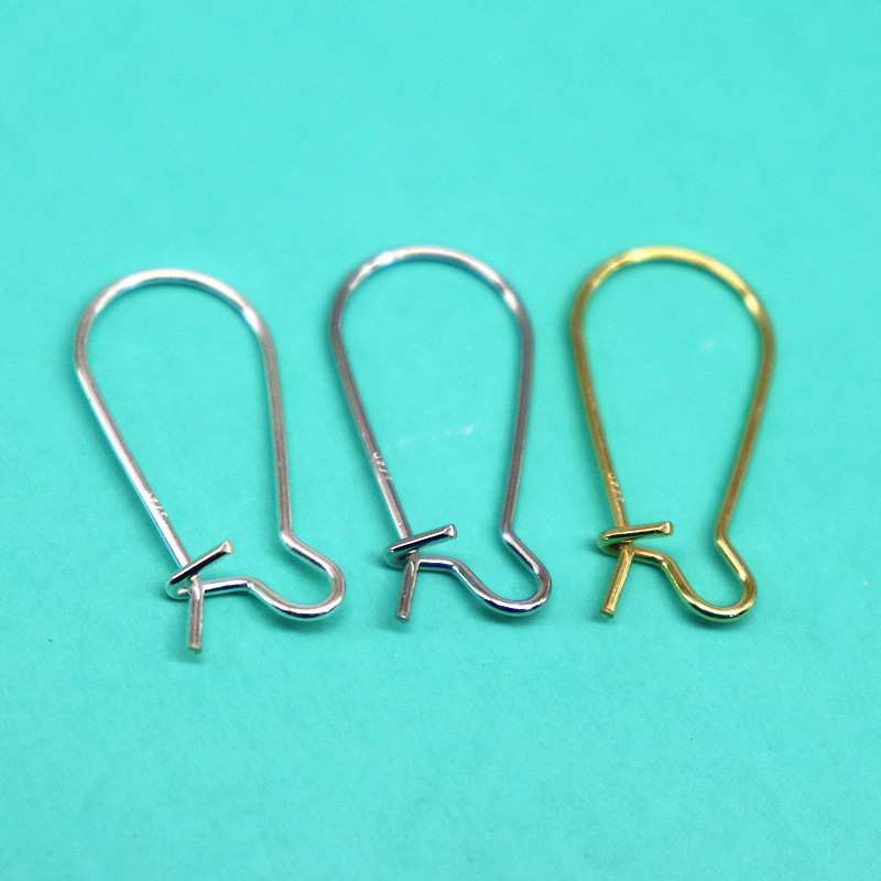 925 Sterling Silver Korean ear hook DIY Ear jewelry parts Basics Silver Line Simplicity Gold-plated Anti allergy Backing