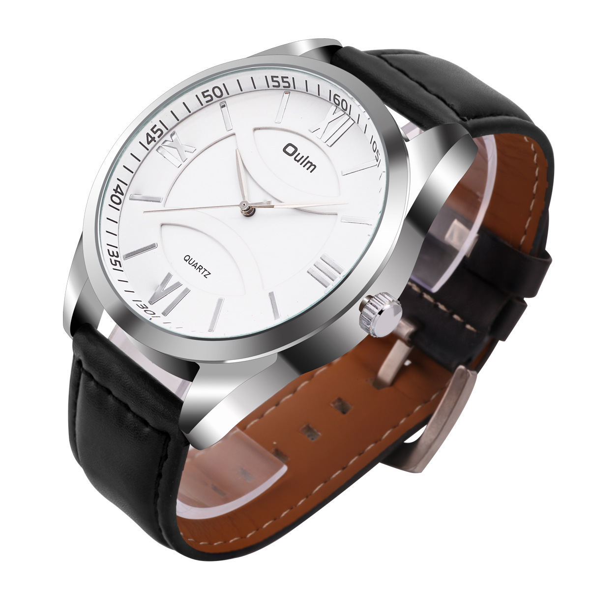 Oulm 3697 reloj de cuarzo para hombre reloj de negocios Correa impermeable reloj grande Placa de tres pines reloj coreano