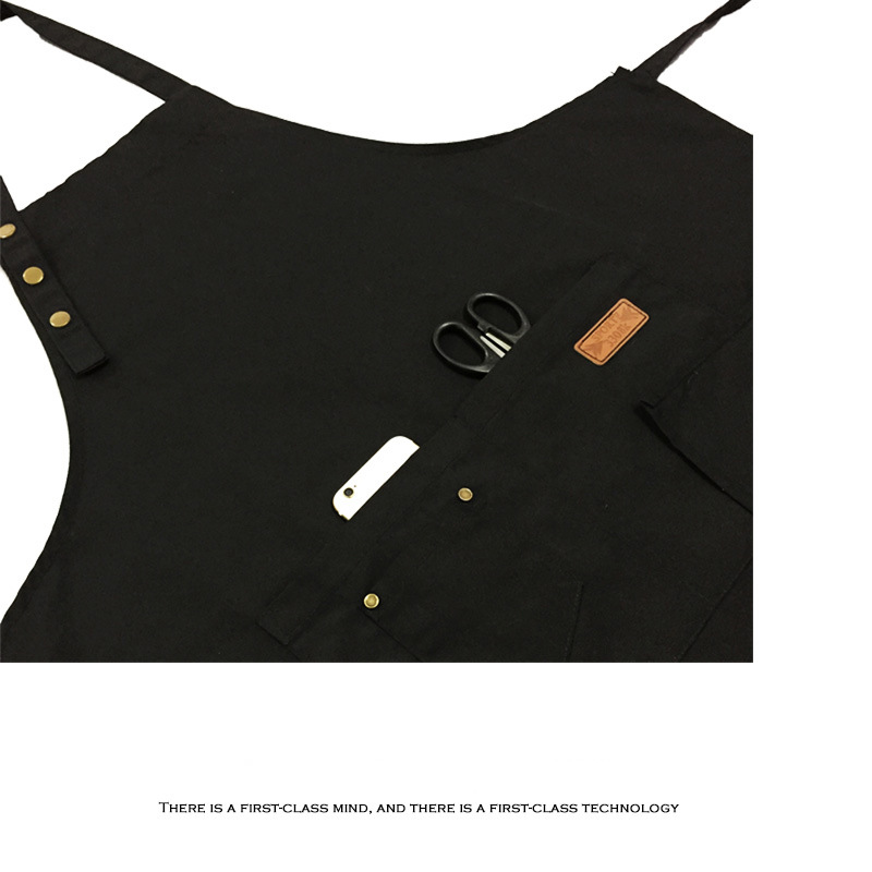 Delantal de lona personalizada impresión leche té Cafetería Restaurante hornear manicura moda coreana hombres y mujeres Ropa Trabajo