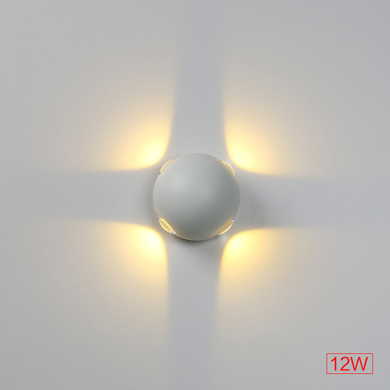 3W/6W/12W LED lámpara de pared al aire libre IP65 bola jardín lámpara corredor escalera Luz
