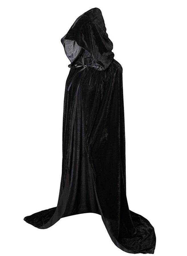 Umhang Cape Halloween Karneval Vampir Kostüm Mit Kapuze Weicher Mantel Unisex - Picture 15 of 17