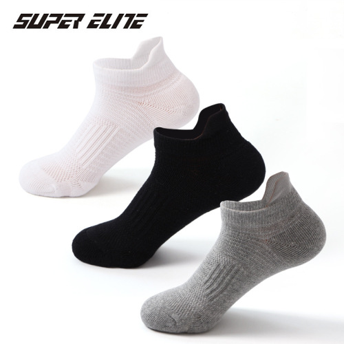 New men's boat socks, fitness running socks, short-tube towel bottoms, outdoor professional men's socks, cotton socks, drop shipping