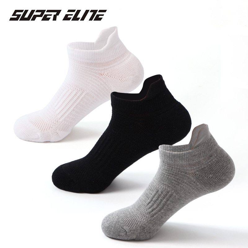 New Men's Boat Socks, Fitness Running Socks, Short Towel Bottom Outdoor Professional Men's Socks, Cotton Socks, Drop Shipping