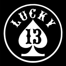 外贸LUCKY黑桃造型汽车贴纸 幸运黑桃13个性有趣汽车装饰贴