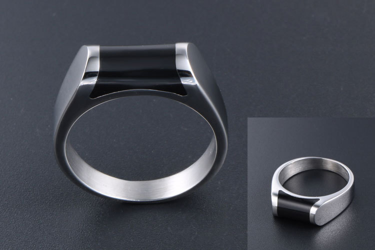 Simple Style Solid Color Titanium Steel Polishing Men's Rings display picture 1