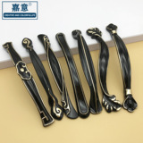 Jiayi в европейском стиле Fuji черная ручка для гардероба американский ящик шкафа винный шкаф дверная ручка черное золото край мебель пять