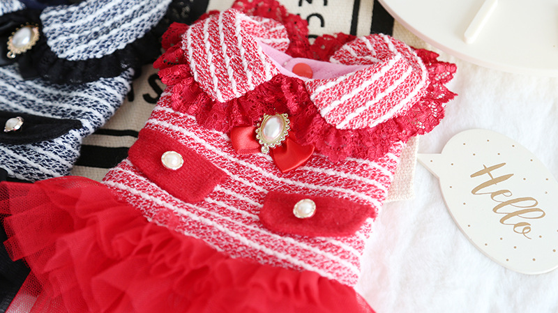 名媛条纹纱纱裙