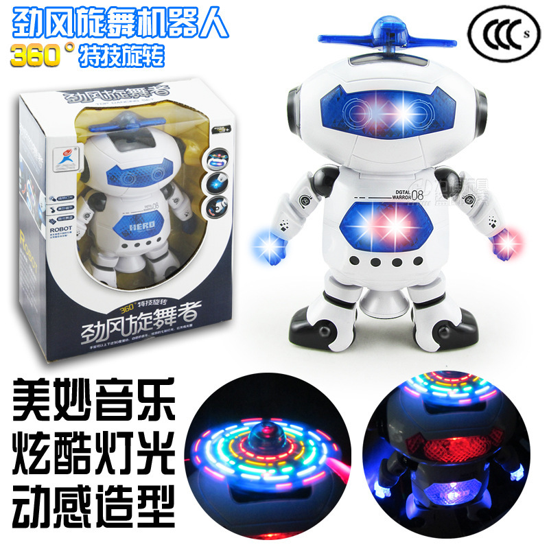 厂家直销电动跳舞太空机器人地摊热卖玩具 音乐灯光炫舞机器人