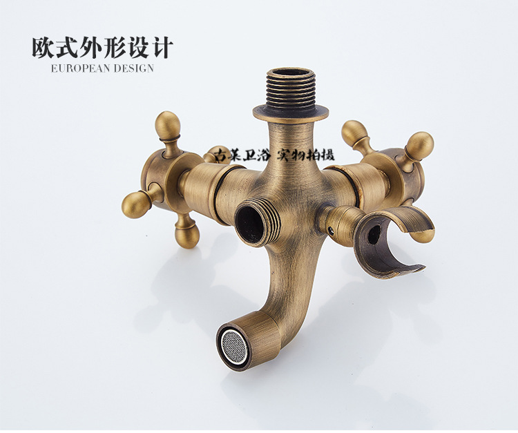 All-copper antique washing machine faucet, extended single-cooling European-style built-in mop sink, 4-minute and 6-minute faucet with spray gun undefined