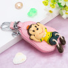 Cute leather key bag, shoulder bag, keychain, Korean style, genuine leather, wholesale