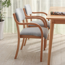 北欧经典曲木椅子家用餐椅实木书桌椅会客椅靠背扶手布艺椅四角椅