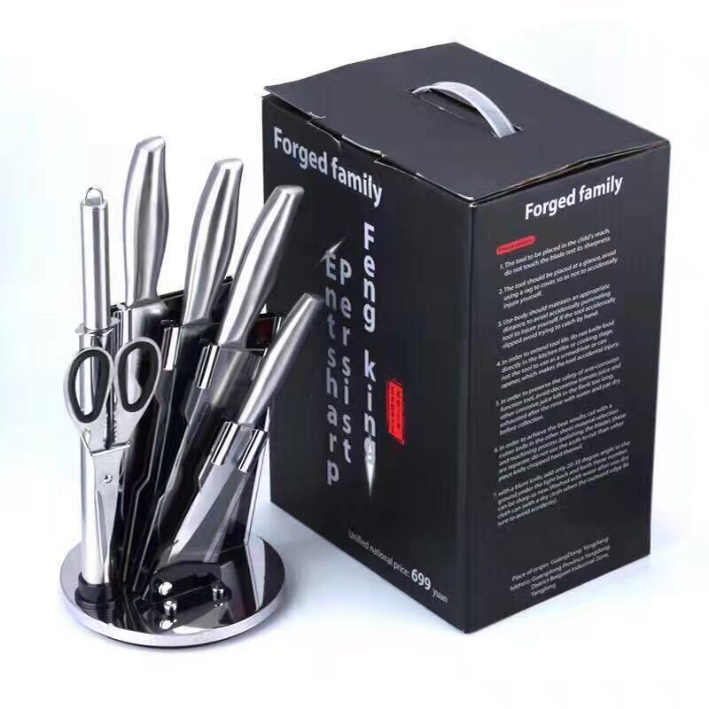 陽江菜刀套裝 廚房家用不鏽鋼刀具空心柄禮品套刀廠家現貨供應