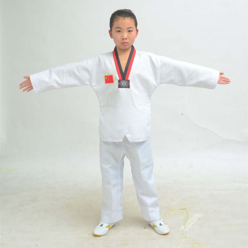 2018款跆拳道服纯棉涤棉成人儿童跆拳道服春夏道服长短袖跆拳道服|ru