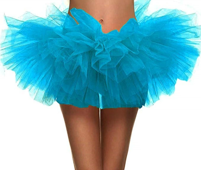 Adult Tutu Skirt, 5-Layer Polyester Tulle, One Size, Performance & Party Dance Wear