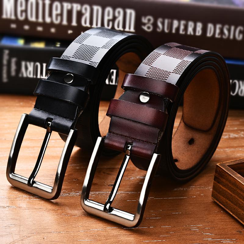 Men's belt two-layer cowhide men's belt...