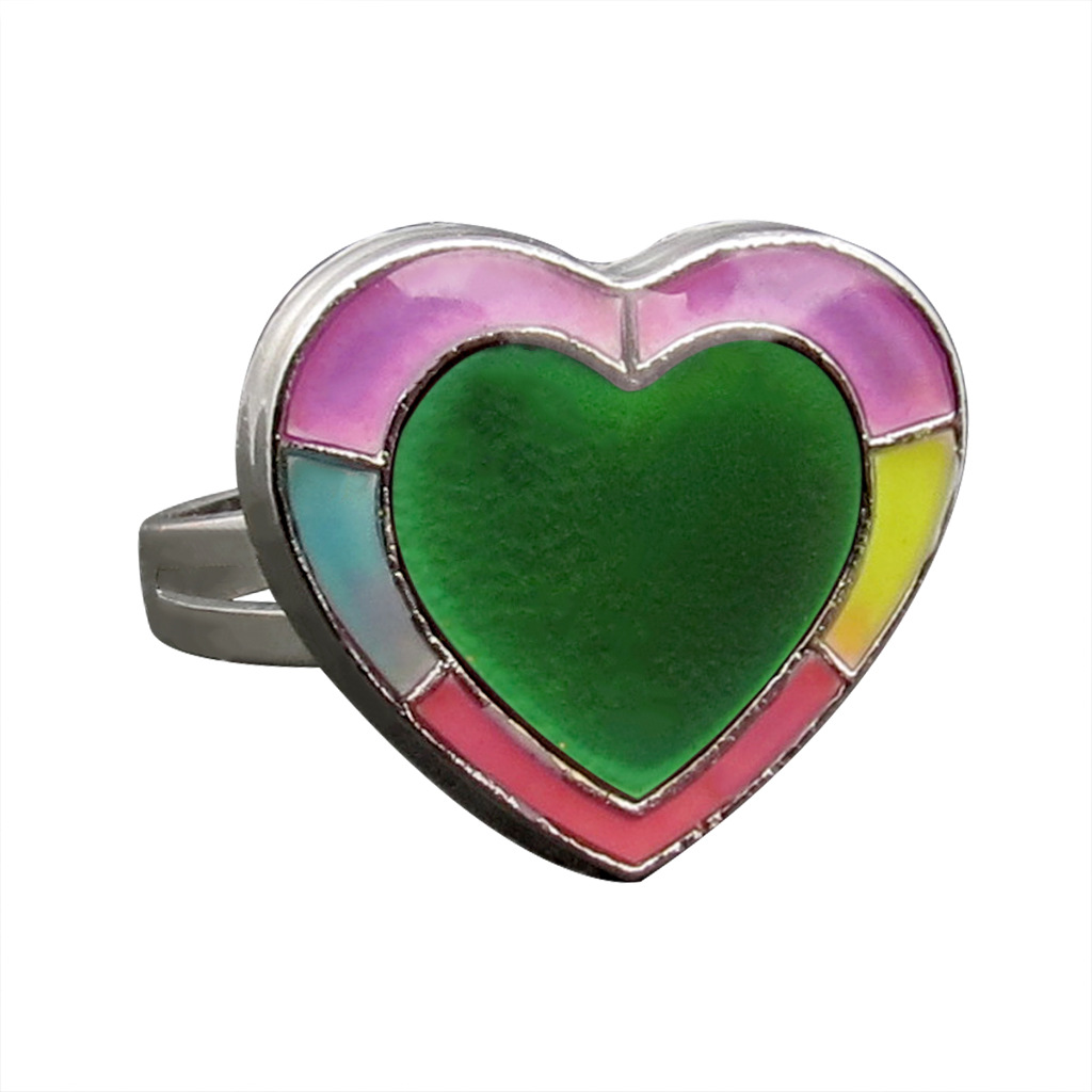50g Weight Artificial Gemstones Inlay Material Birthday Occasion Alloy Material Heart Pattern Women'S Gender Plating Design Fashion Style Simple Peach Heart Love Butterfly Moon Color Changing Ring 5