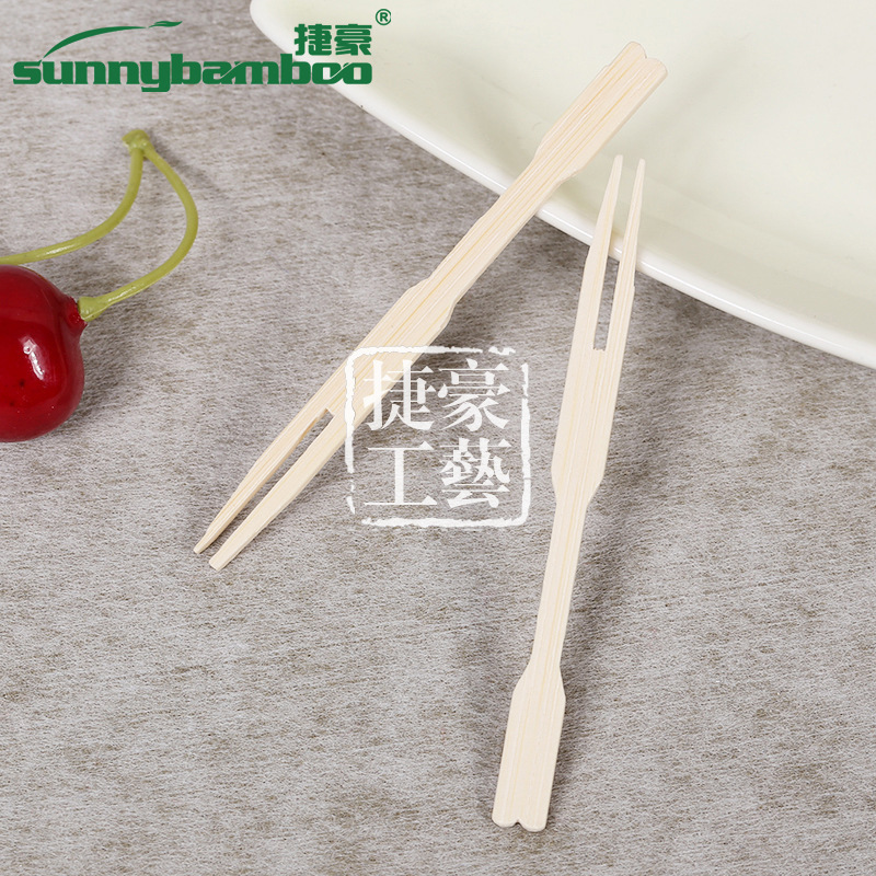 Factory direct sales, coffee shop fruit pastries, disposable bamboo fruit forks, household flat-head bamboo skewers in stock, hot sale detail image 7