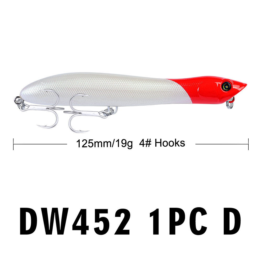 Floating Popper Fishing Lures 125mm 19g Hard Plastic Baits Fresh Water Bass Swimbait Tackle Gear