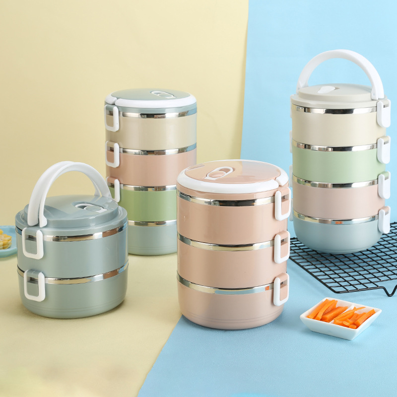 Stainless steel multi-layer bento lunch...