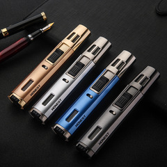 Inflatable straight strike lighter wholesale creative customizable fire high temperature welding gun windproof lighter cigarette accessories direct sales