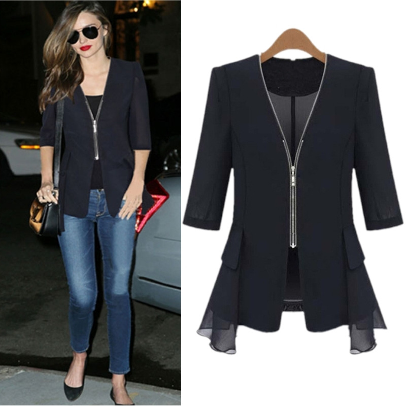 欧美大码女装夏胖mm雪纺拉链开衫加肥200斤显瘦防晒衫空调服