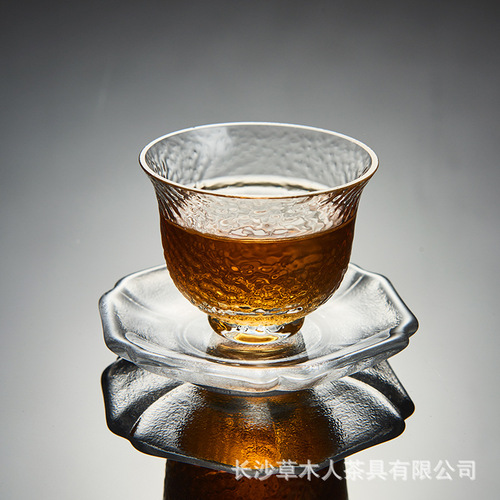 Grass and Tree Man Japanese Heat-Resistant Glass Cup Mat Creative Cup Holder Insulation Pad Handmade Gold-Edged Cup Mat Tea Tray Mat
