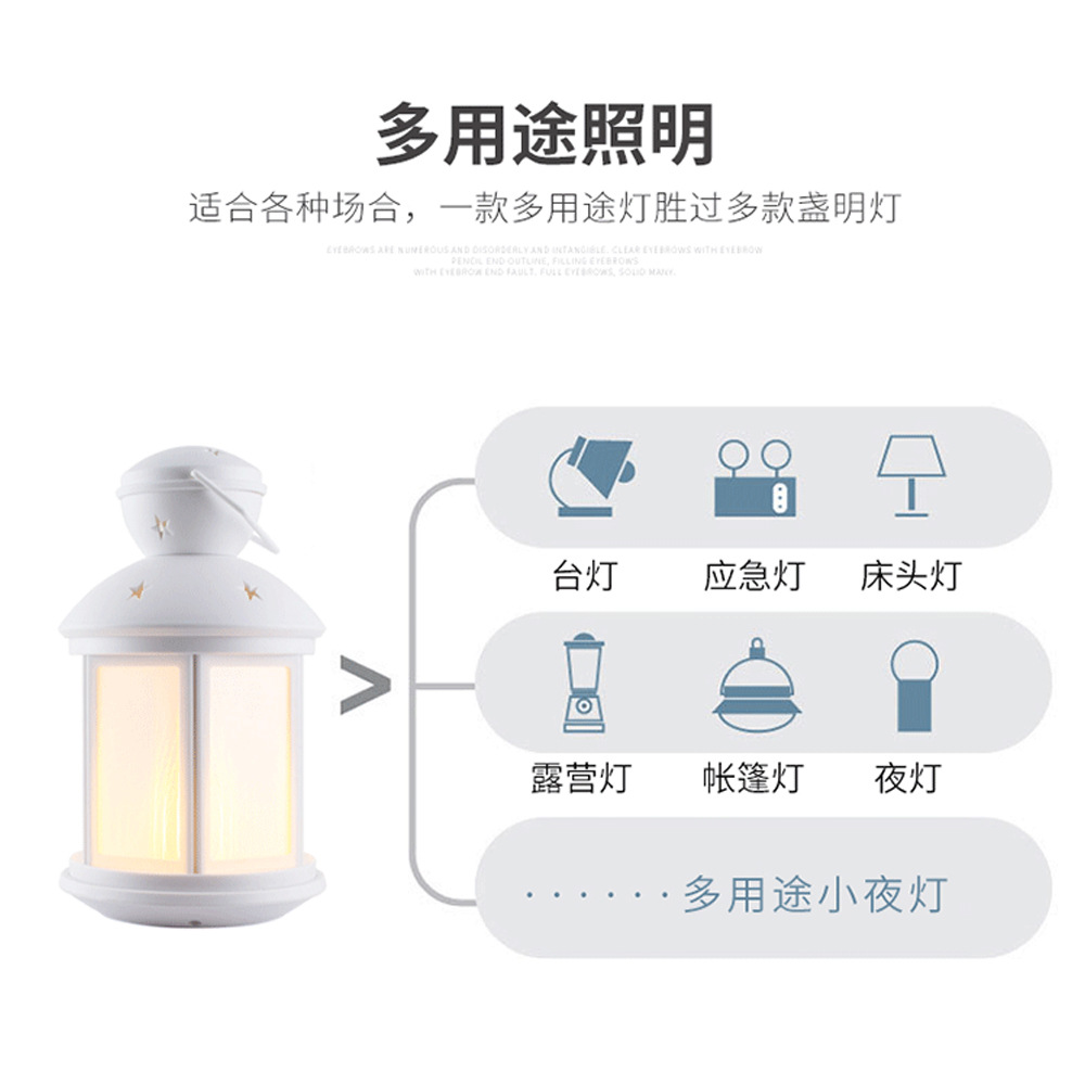 跨境灯具led小夜灯火焰星空灯手提灯创意小礼品智能卧室小台灯