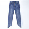 spring high waist jeans new female irregular fashion Institute wind
