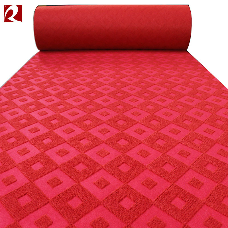 商用大红格子地毯 加厚舞台满铺地毯家用结婚楼梯客厅卧室地毯|ru