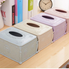 欧式立体玫瑰纸巾盒 家用桌面抽纸盒 创意客厅餐巾纸收纳盒纸抽盒