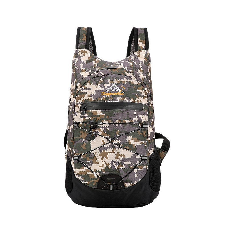 新款户外迷彩防水折叠包 男女轻便时尚运动皮肤包 小容量徒步旅行