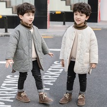 儿童棉衣冬季外套男童绗缝兔毛加厚棉袄女童2021新款韩版童装棉服