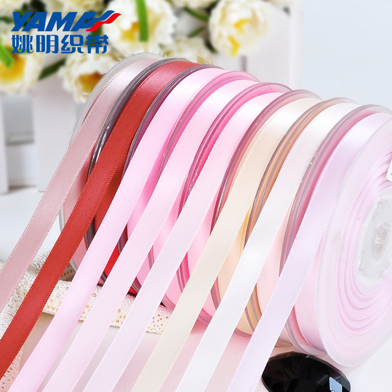 Yao Ming cinta material de satén de doble cara accesorios para el cabello de la boda cinta hecha a mano diy100mm Rojo serie 156-183