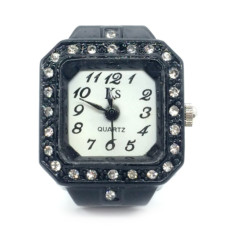 Square Dial Shape Retro Classic Style Square Quartz Watch Rings