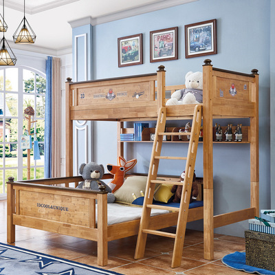 全实木上下床双层床儿童床高低子母床上下铺多功能组合床环保家具