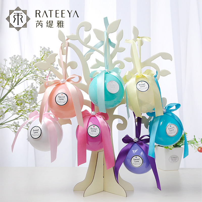 欧式婚庆喜糖盒结婚创意8cm圆球糖果盒塑料彩色手工水晶球糖盒子|ru