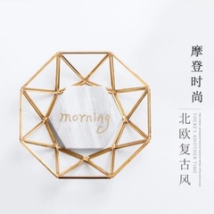 北歐INS銅條玻璃盤首飾收納盤西餐蛋糕甜品盤 下午茶美食托盤