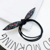 C104-2 Korean hot selling full of crystal colorful drilling cute rabbit ears hair ring three layers of rubber band stretch head rope