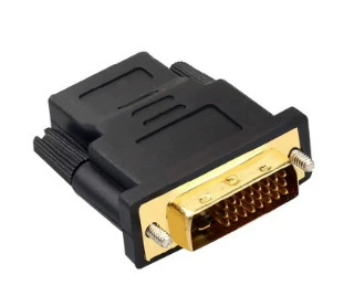 HDMI (гнездо) — DVI (24+1) (штекер) поворотный разъём с позолоченным ротором, чёрный
