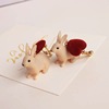 Retro cute asymmetrical rabbit heart-shaped, earrings, ear clips, Korean style