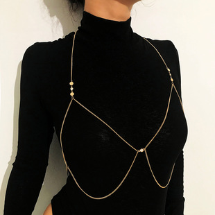 European and American jewelry personalized creative rhinestone accessories sexy simple tassel body clothing chain