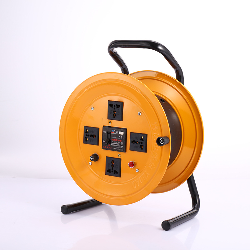 厂家直销野豹加厚移动式塑钢电缆盘过载漏电保护绕线盘220V/300