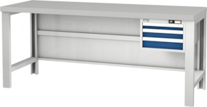 通用工作台 带后壁板和抽屉 Eluplan 台板 2000S2C