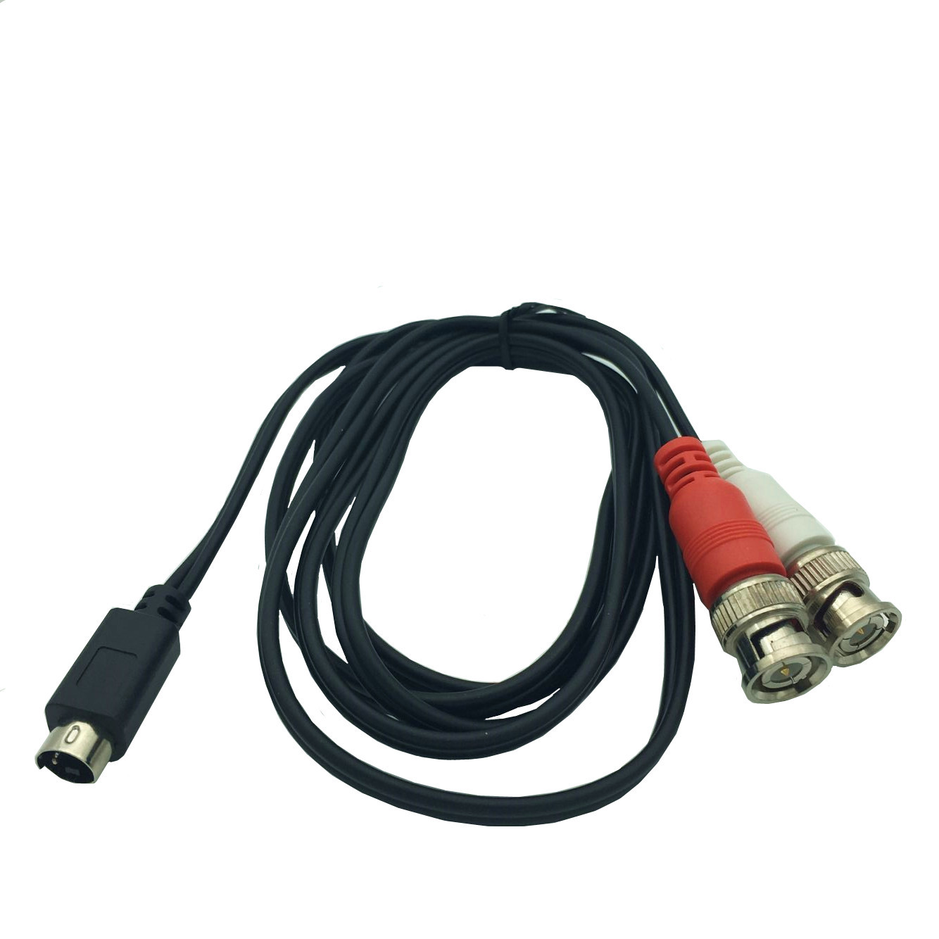 S-video 4 Pin Mini Din Male to 2 BNC Male Y Splitter Extension Charge Data Cable 