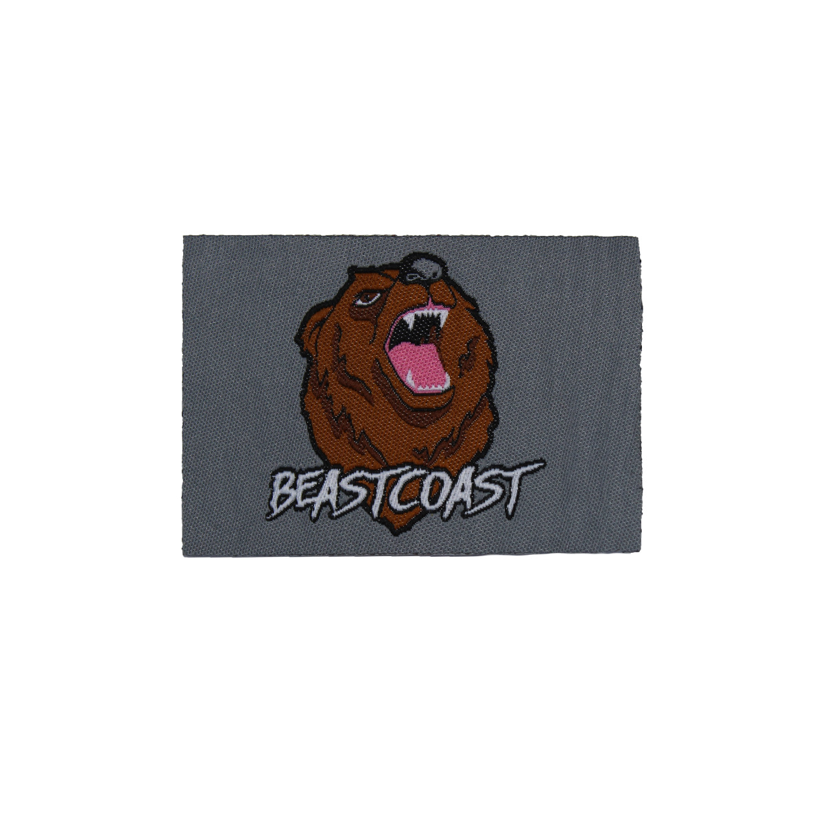 时尚章仔厂家批发 刺绣厂定制潮流织唛 卡通狗熊头织唛