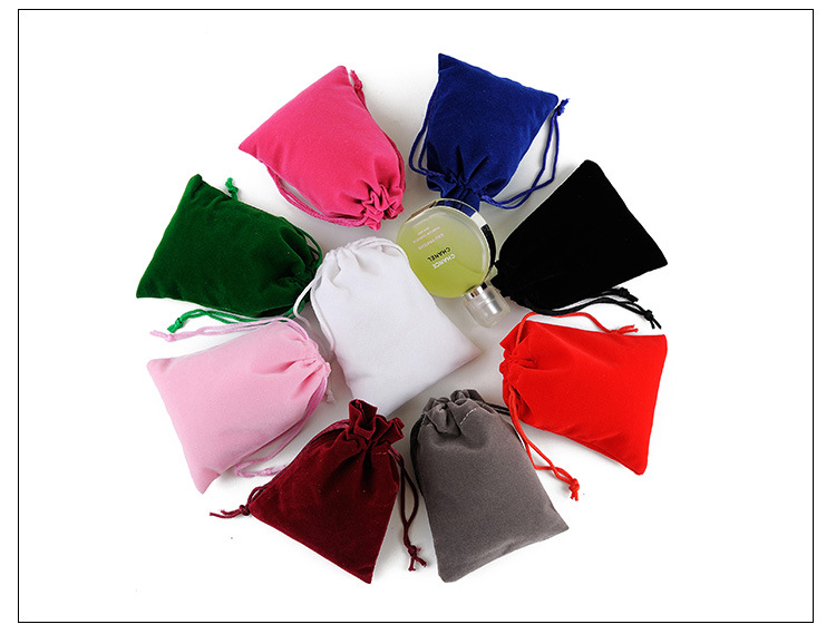 Drawstring Beam Storage Flannel Bag Jewelry display picture 2