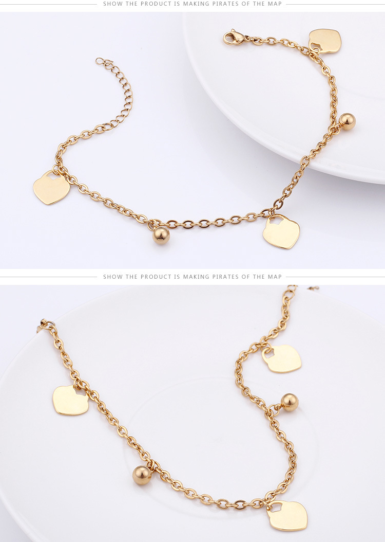 Heart-shaped anklet Japan and South Korea trend anklet personality student jewelry ankle chain