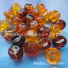 Amber plastic round beads, 15mm