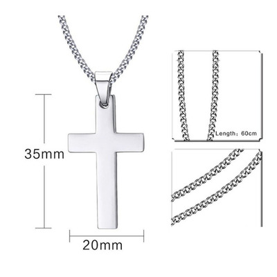 欧美跨境亚马逊不锈钢十字架男士项链吊坠配链饰品爆款项饰 定制|ms