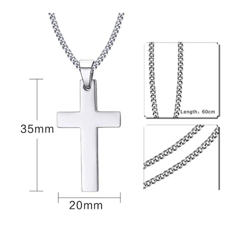 欧美跨境亚马逊不锈钢十字架男士项链吊坠配链饰品爆款项饰 定制|ms